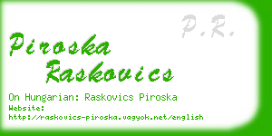 piroska raskovics business card